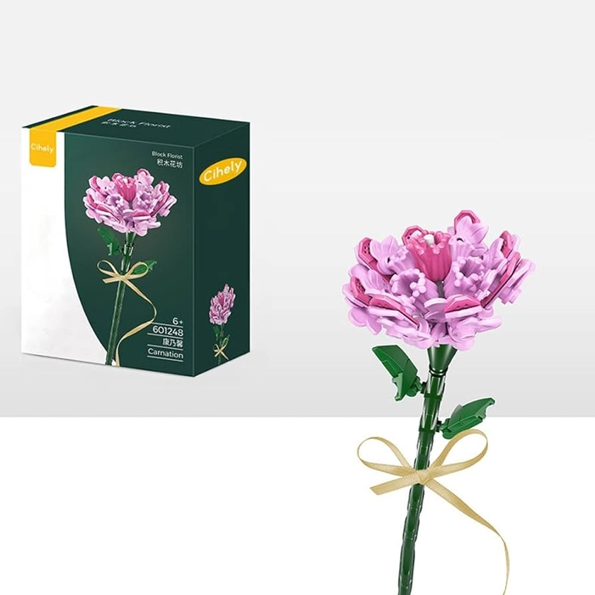 Amazon.com: Cihely Flower Bouquet Building Blocks Kits Carnation 601248, Artificial Flowers Building Project to Release Stress and Focus The Mind, for Birthday Gifts to Adults/Teens(100+ Pieces) : Home & Kitchen