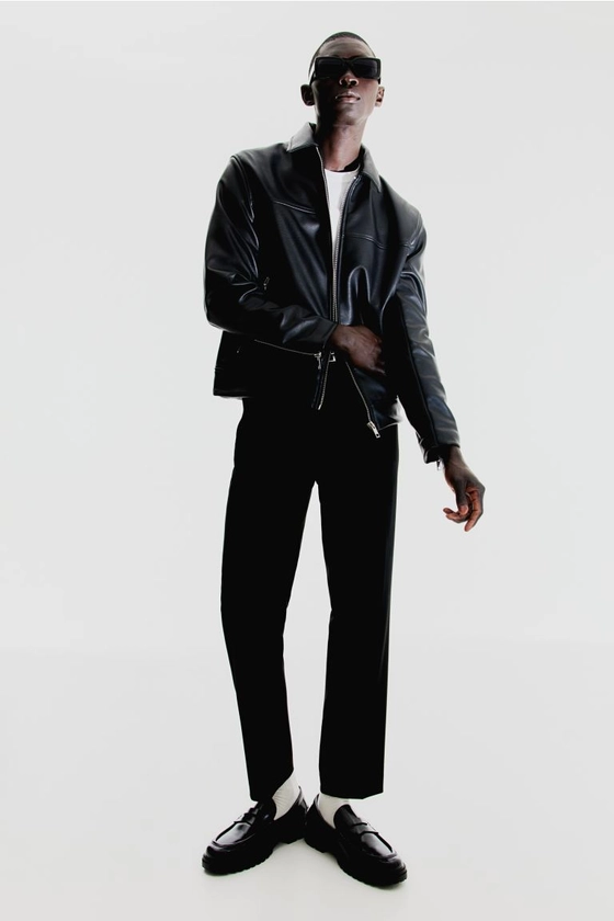 Regular Fit Coated jacket - Black - Men | H&M IN