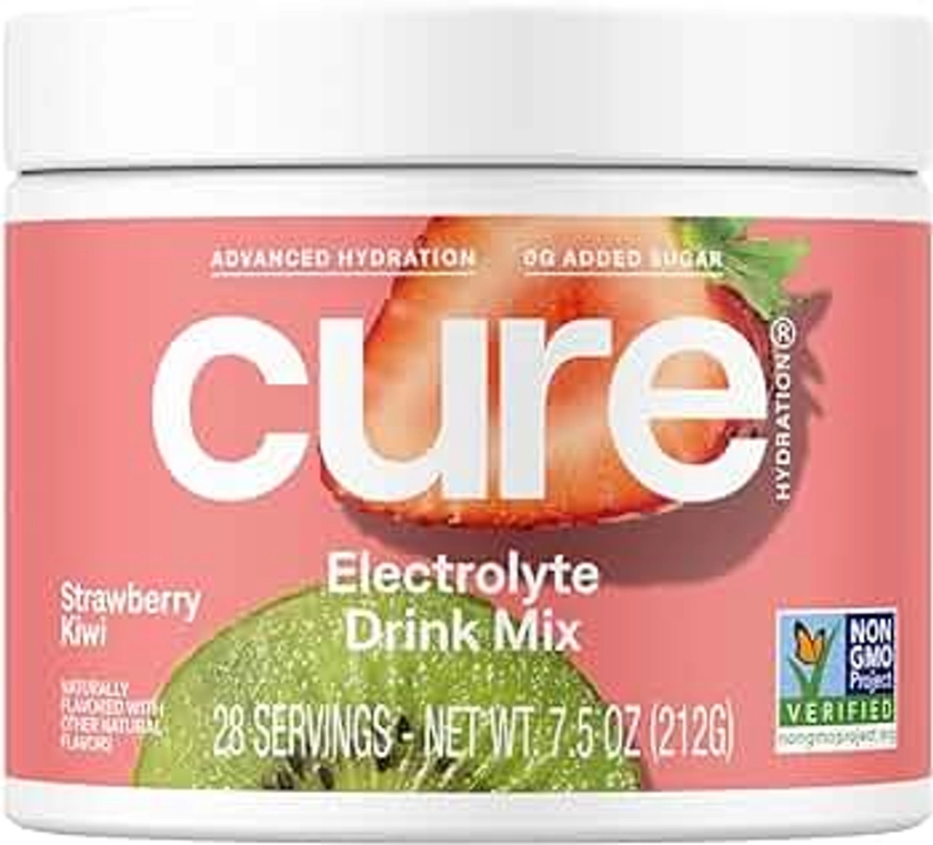 Cure Hydrating Electrolyte Mix | Electrolyte Powder for Dehydration Relief | Made with Coconut Water | No Added Sugar | Vegan (28 Servings)