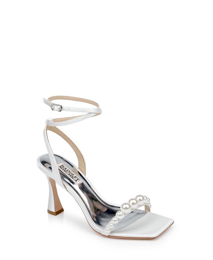 Badgley Mischka Women's Cailey Pearl Embellished Evening Sandals - Macy's