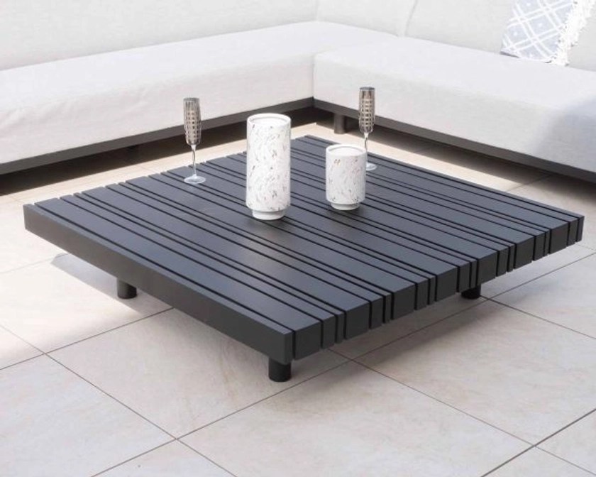 Table basse extérieur carrée en aluminium 120 x 120 cm "Sumbawa"