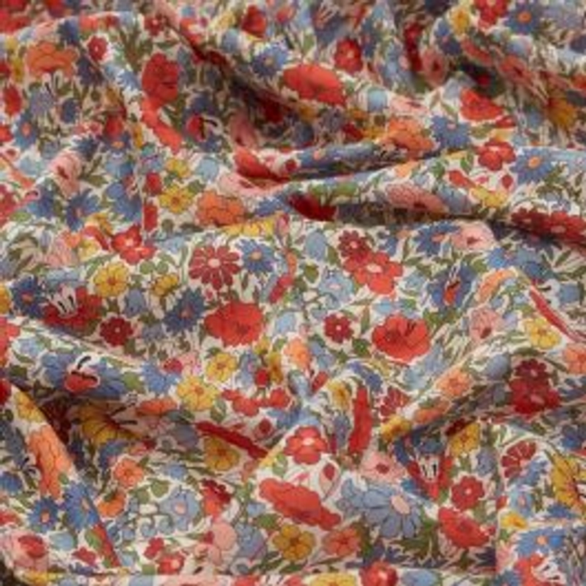 Tissu popeline de coton Liberty Hattie Park orange