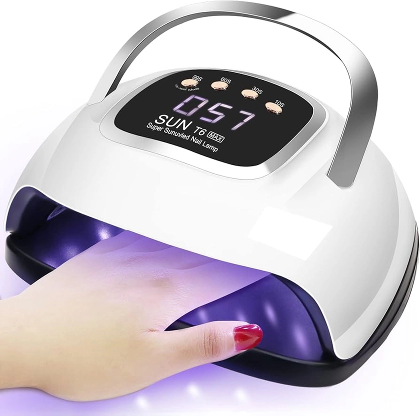 LKE UV Nail Lamp, Nail Dryer 220W Light for Nails with 4 Timers LED Lamp Gel Polish Kit Professional Art Tools Automatic Sensor