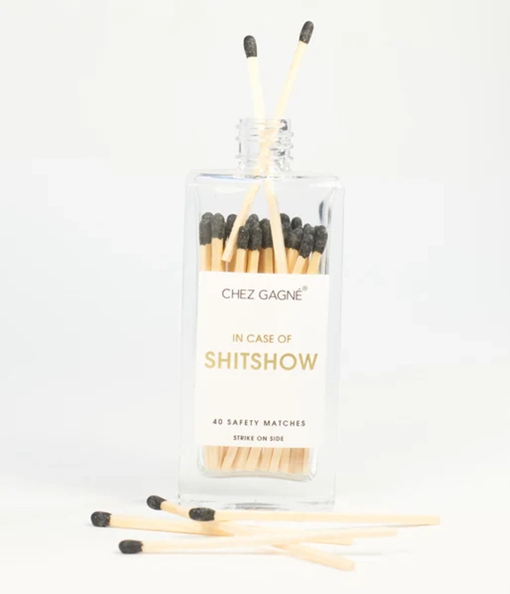 In Case of Shitshow Glass Bottle Matches