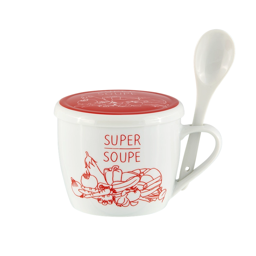 Bol à soupe avec couvercle "Super soupe"