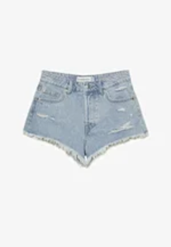 MICRO - Denim shorts - light blue