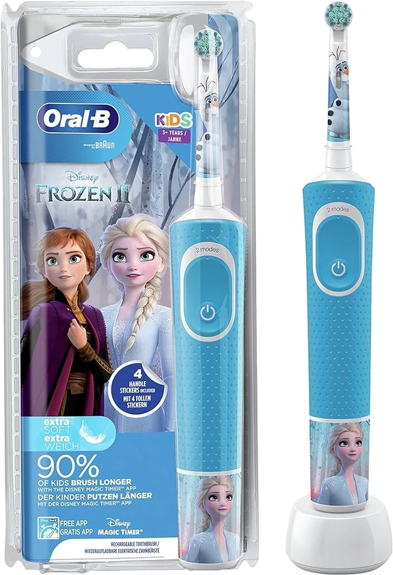 Oral-B Kids Rechargeable Electric Toothbrush - 1 Handle With Disney Frozen 2 For Children From 3 Years - 1 Piece