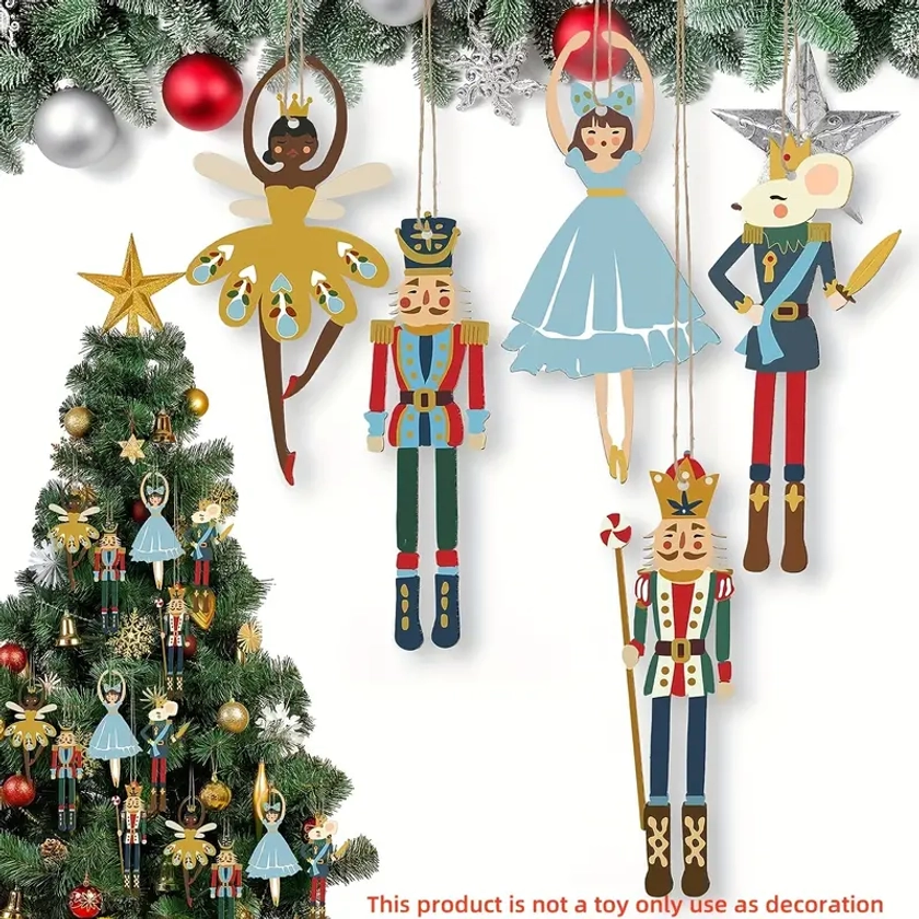 Christmas Decoration Set Wood Ornaments Tree Mini Girls - Temu Canada