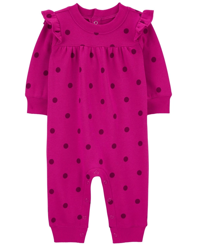 Baby Polka Dot Fleece Jumpsuit