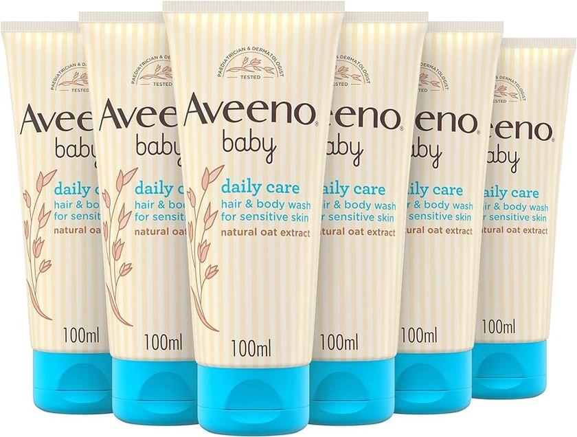 Aveeno Baby Daily Care Hair and Body Wash, Sensitive Skin, 6 x 100 ml : Amazon.co.uk: Baby Products
