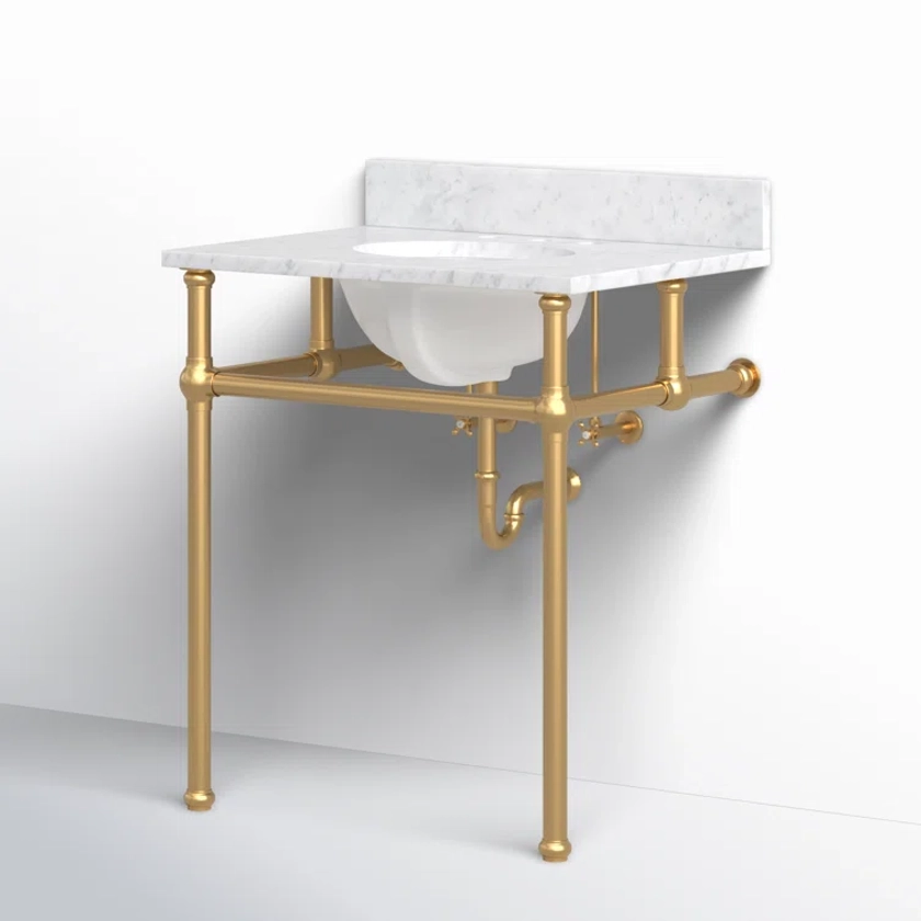 Copeland 30'' Single Bathroom Vanity with Carrara Marble Top