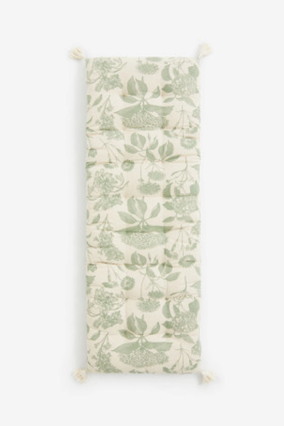 Housse de coussin à motif - Vert kaki/fleuri - Home All | H&M FR