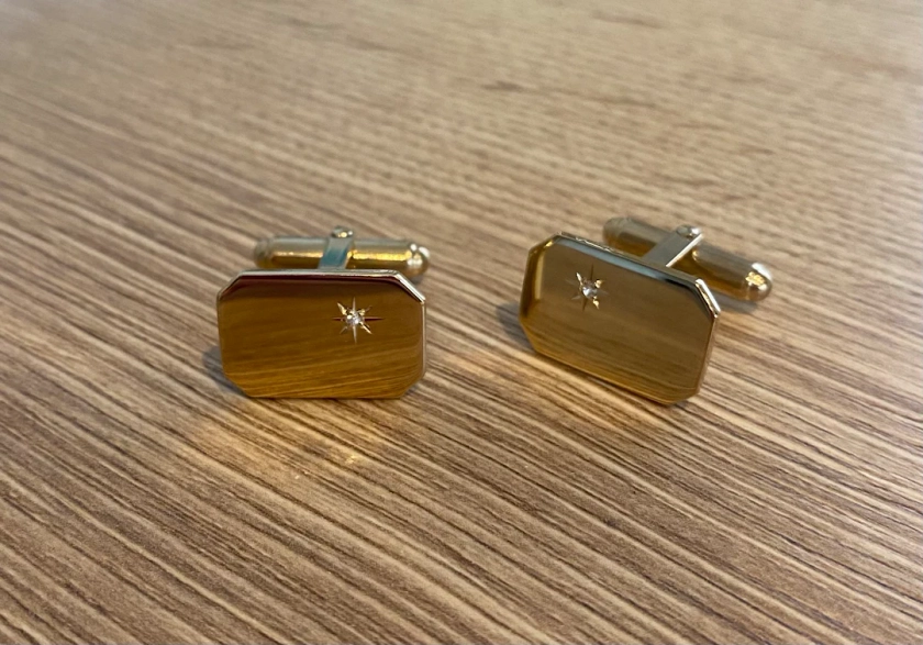 18ct Gold Plated Diamond Cufflinks Suit Accessories Diamond Jewellery Gifts for Men - Etsy Australia