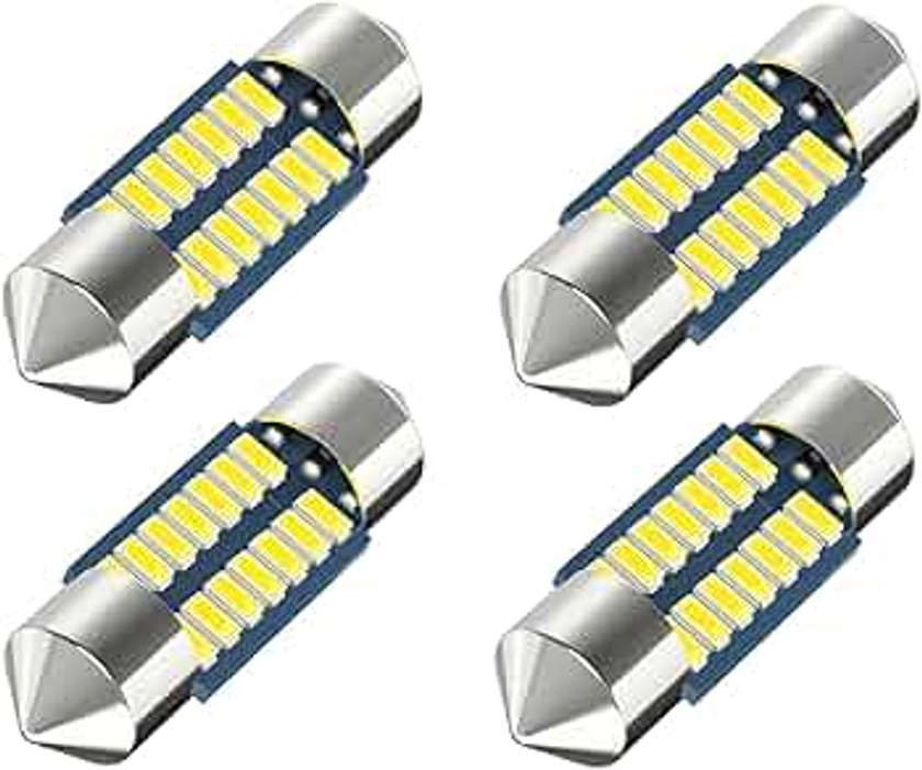 Serundo Auto DE3175 Led Car Bulb 31mm 1.22in Led Festoon Bulb, DE3021 DE3022 DE3023 6428 6430 7065 Led Festoon Bulb, 6000k White Super Bright Interior Led Used for Car Map Dome Light etc,Pack of 4pcs