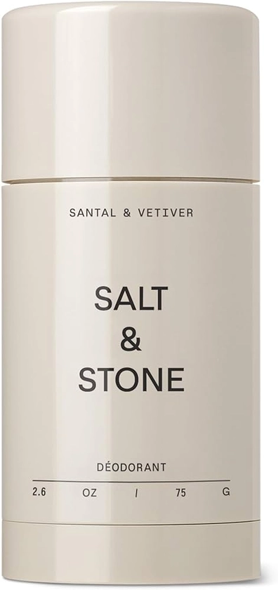 Amazon.com: SALT & STONE Natural Deodorant - Santal & Vetiver | Extra Strength Natural Deodorant for Women & Men | Aluminum Free with Seaweed Extracts, Shea Butter & Probiotics | Free From Parabens & Sulfates : Beauty & Personal Care