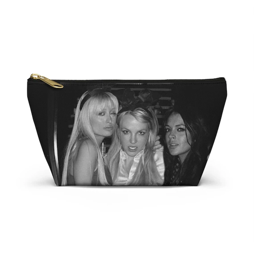 2000s Power Trio // Lindsay Paris Britney // y2k Zipper Pouch // Cosmetic Bag by ThereisNOstore