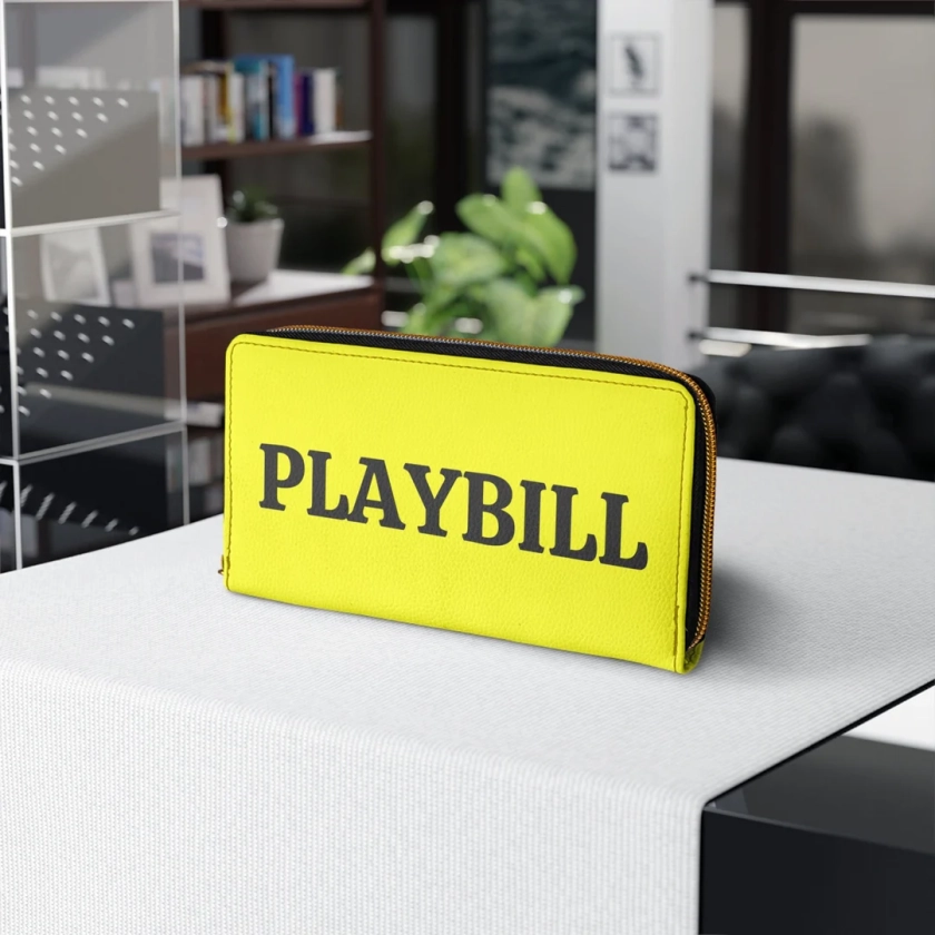 Playbill Inspired Broadway Zipper Wallet - Theater Lover's Chic Accessory for Cards and Cash