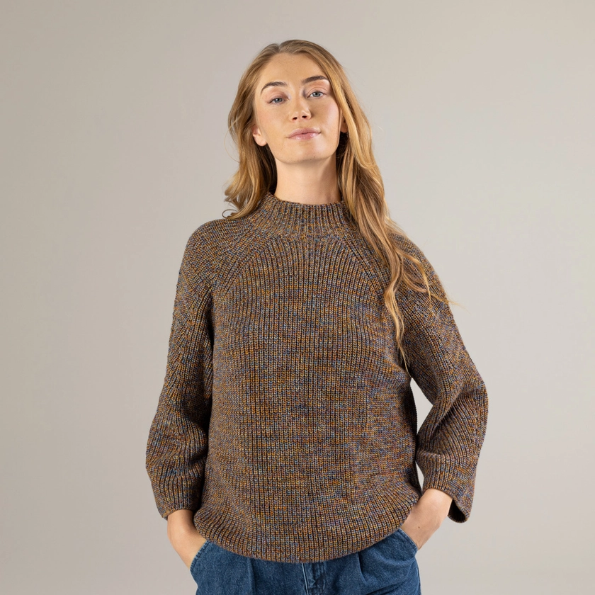 Damen Pullover Padme | Baumwolle (Bio) | Ink Blue/Rust | LIVING CRAFTS