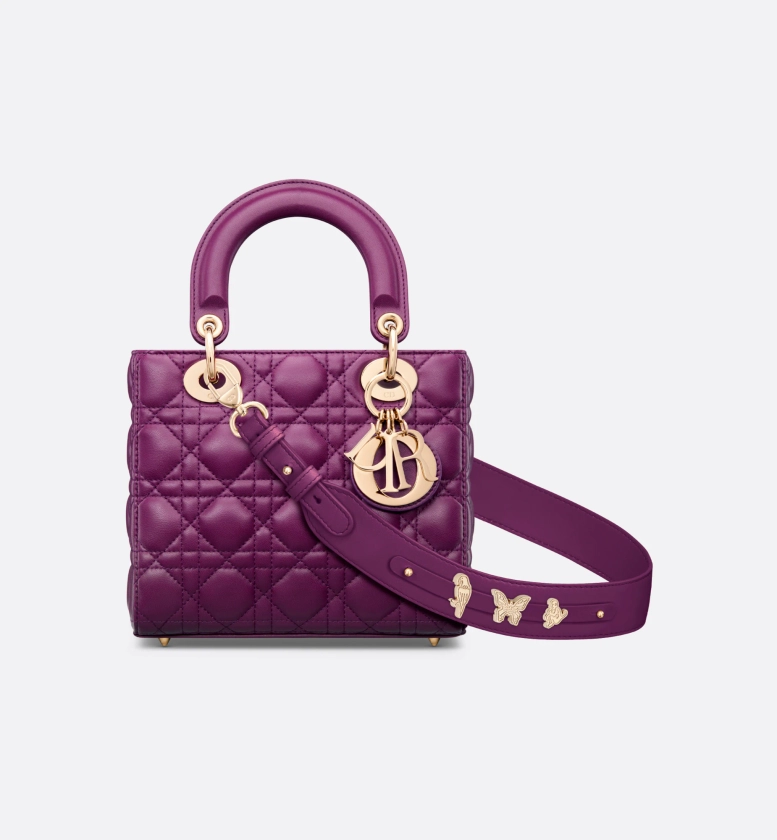 Small Lady Dior My ABCDior Bag Mulberry Cannage Lambskin | DIOR