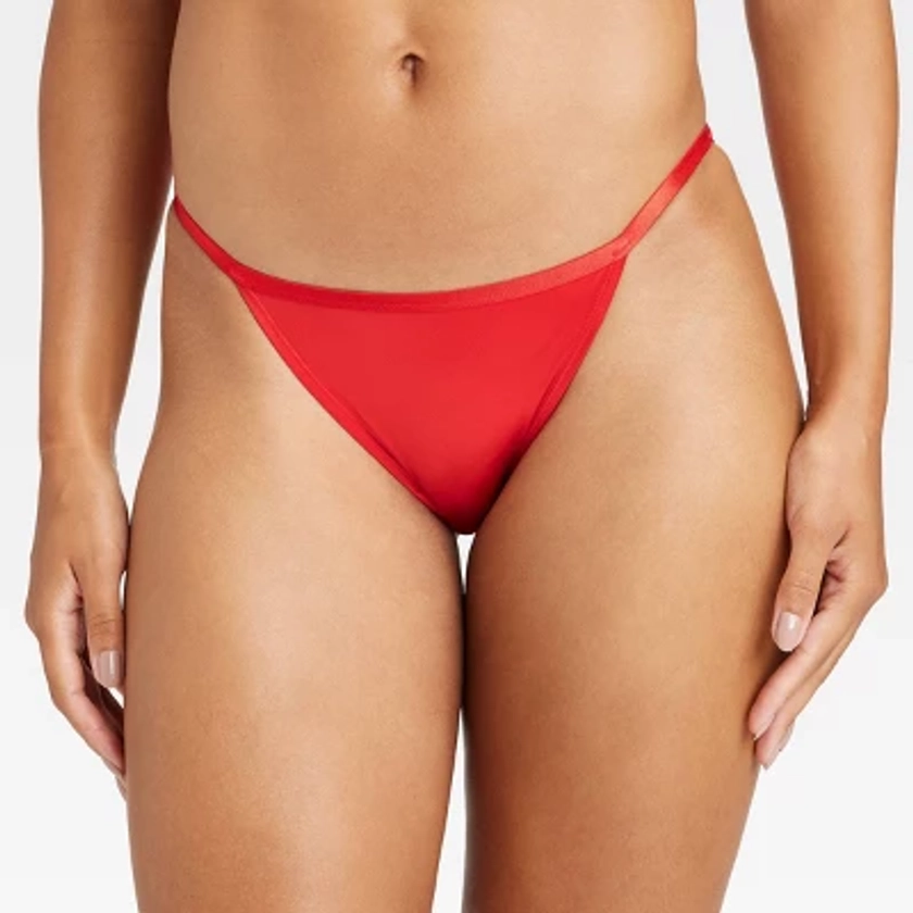 Women's Satin Cheeky Underwear - Auden™ Red XL