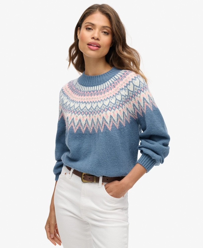 Femme - Pull ample à motif éCru Multicolore | Superdry FR