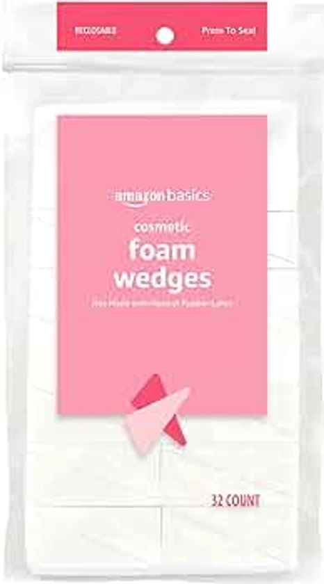 Amazon Basics Cosmetic Foam Wedges For Makeup, 32 Count
