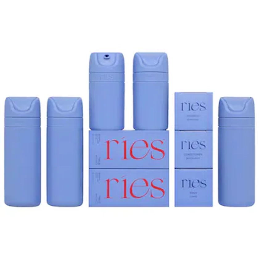 The Essential Refillable Travel Container Set - Blue - RIES | Sephora