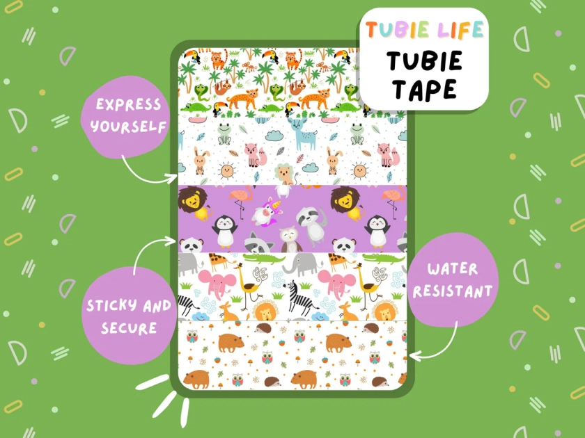 TUBIE TAPE Tubie Life cute animal ng tube tape for feeding tubes and other tubing