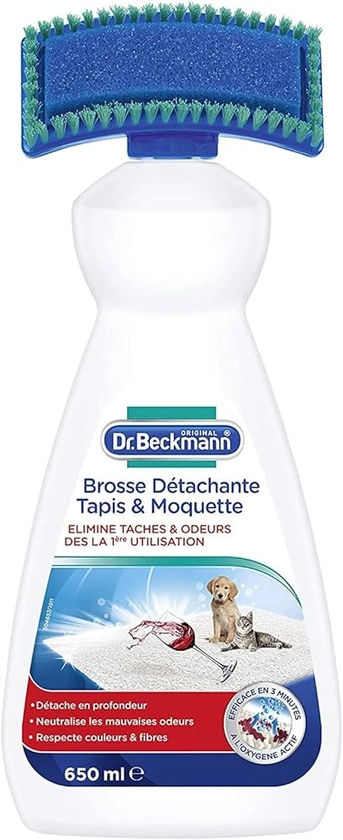 Dr. Beckmann Brosse Détachante Tapis & Moquette | Elimine les taches et odeurs tenaces | Brosse applicatrice incluse (650 ml, lot de 1)