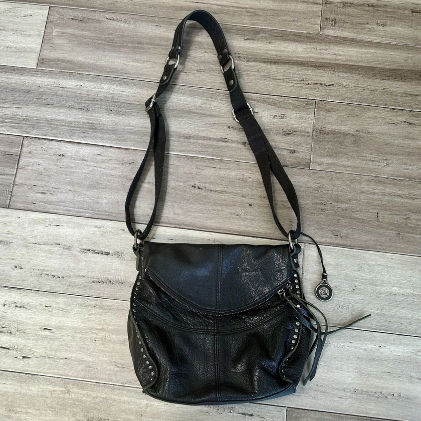 The Sak Crossbody Purse Silverlake Studded Black Moto Style Leather Handbag