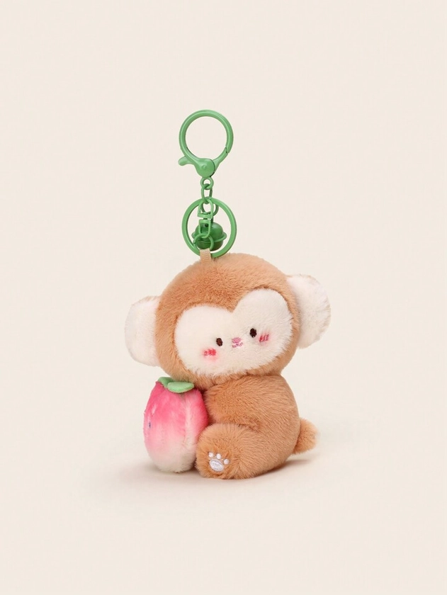 1Pc Cute Peach-Shaped Plush Keychain Doll Bag Pendant Or Gift Backpack Accessaries Plushie