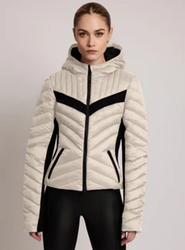 Chevron Stripe Down Filled Puffer Jacket