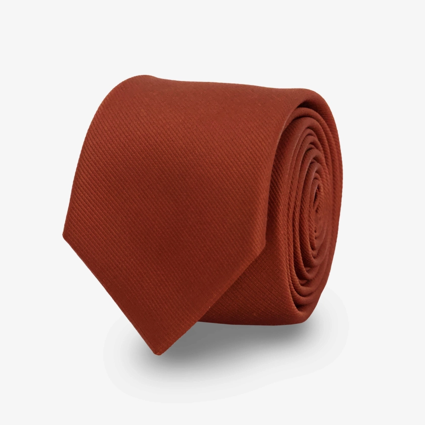Grosgrain Solid Copper Tie | Silk Ties | Tie Bar