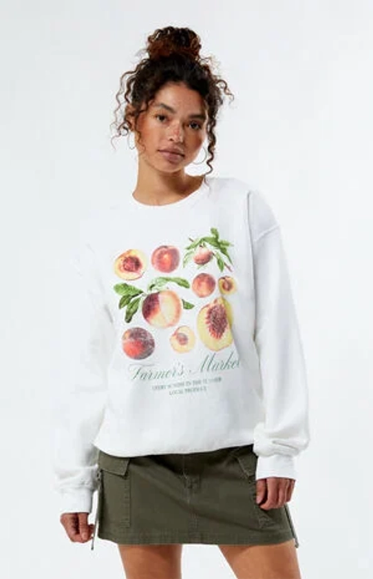 Golden Hour Peach Farmers Market Crew Neck Sweatshirt | PacSun