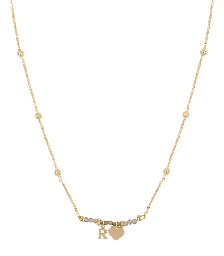 Necklace MY INITIAL HEART Jeweled | Labelle Paris