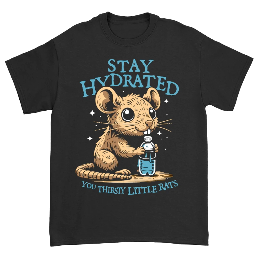 Stay Hydrated Thirsty Rats T-Shirt (Black)