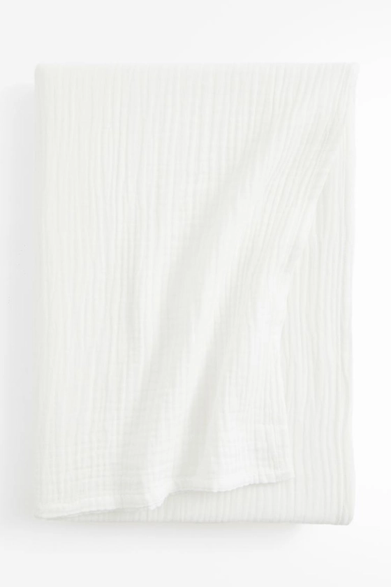 Drap de dessus en mousseline de coton - Blanc - Home All | H&M FR