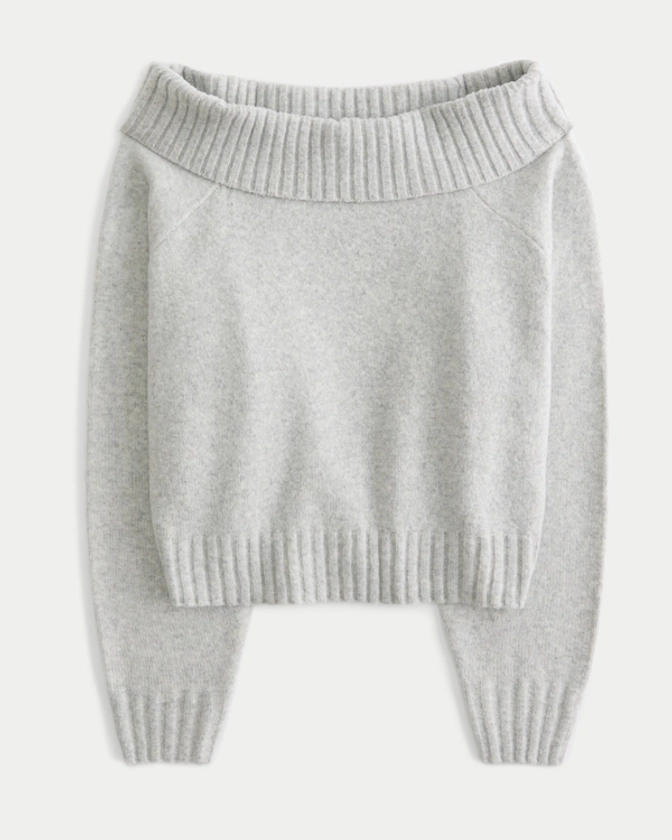 Women's Easy Foldover Off-the-Shoulder Sweater | Women's Tops | HollisterCo.com