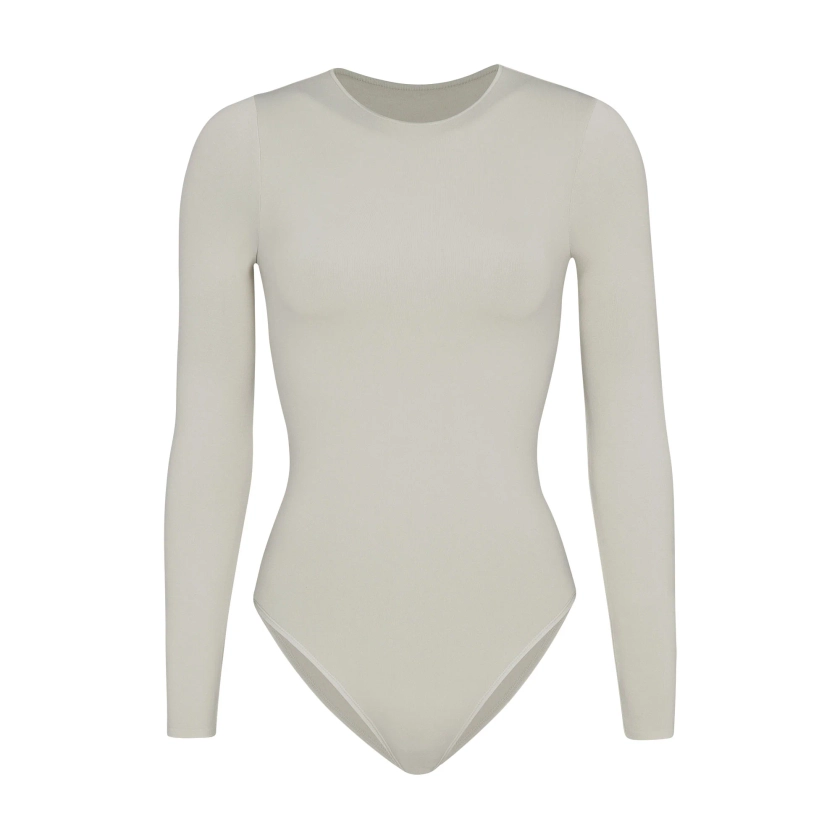 Light Essential Crew Neck Long Sleeve Bodysuit - Talc | SKIMS