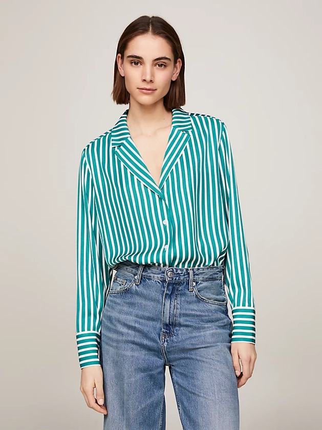 Chemise décontractée rayée | Vert | Tommy Hilfiger