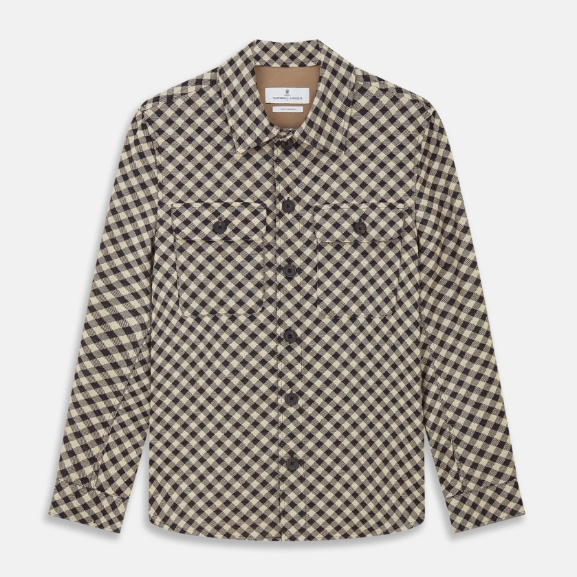 Black Gingham Check Wool Blend Somerset Overshirt