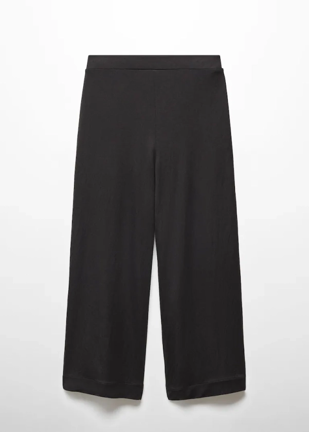 Elastic waist crop trousers - Women | Mango United Kingdom