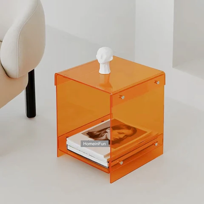 Acrylic Small Table Cube Side Table