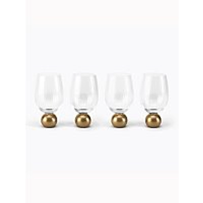 Gold-Tone Stem Wine Glasses - Set of 4 | George at ASDA