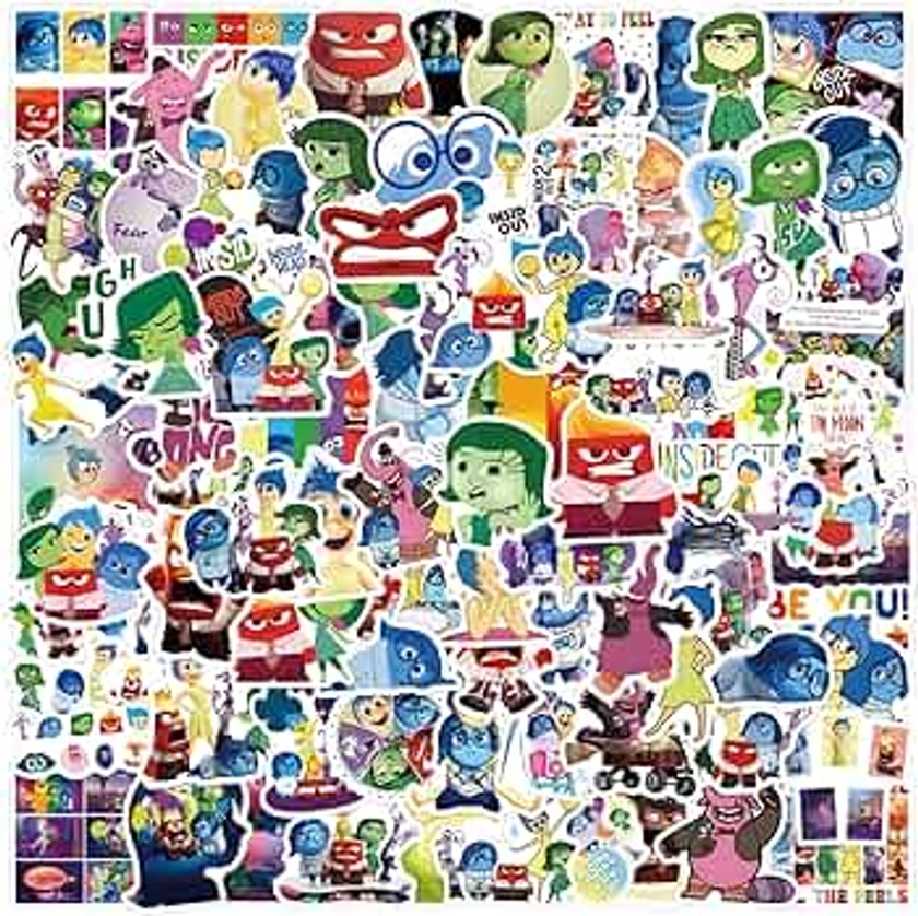 120 PCS Inside Out Stickers,Cartoon Movie Stickers for Water Bottle,Laptop,Phone,Skateboard,Game Gift Stickers for Teens Girls Kids