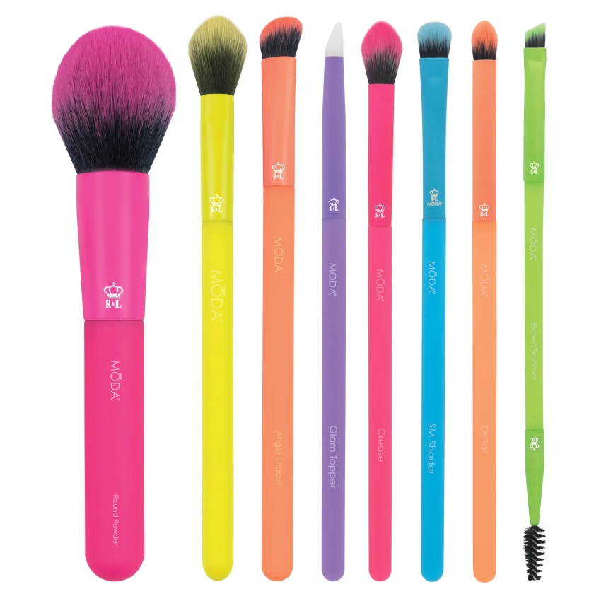 Moda Totally Electric Full Face 8pc Makeup Brush Kit