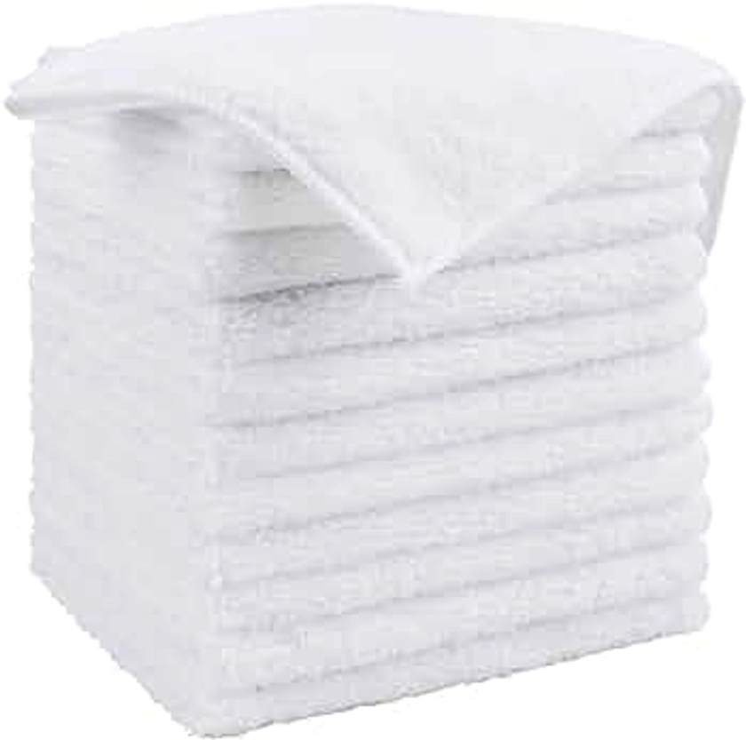 HOMEXCEL White Microfiber Cleaning Cloth, 12 Pack Premium Microfiber Towels for Cars, Lint Free, Scratch-Free, Highly Absorbent, Reusable Cleaning Rags for Car, Household, Kitchen, 11.5"X11.5"