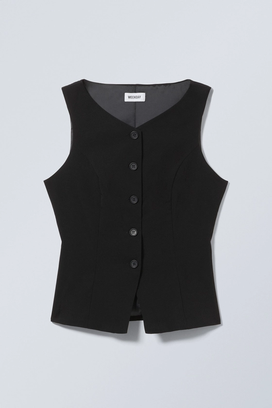 fitted suiting waistcoat - Black | Weekday EU