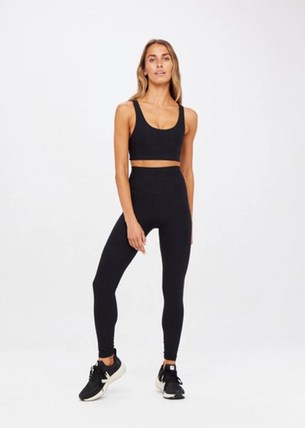 PEACHED 28IN HIGH RISE PANT in BLACK | The UPSIDE