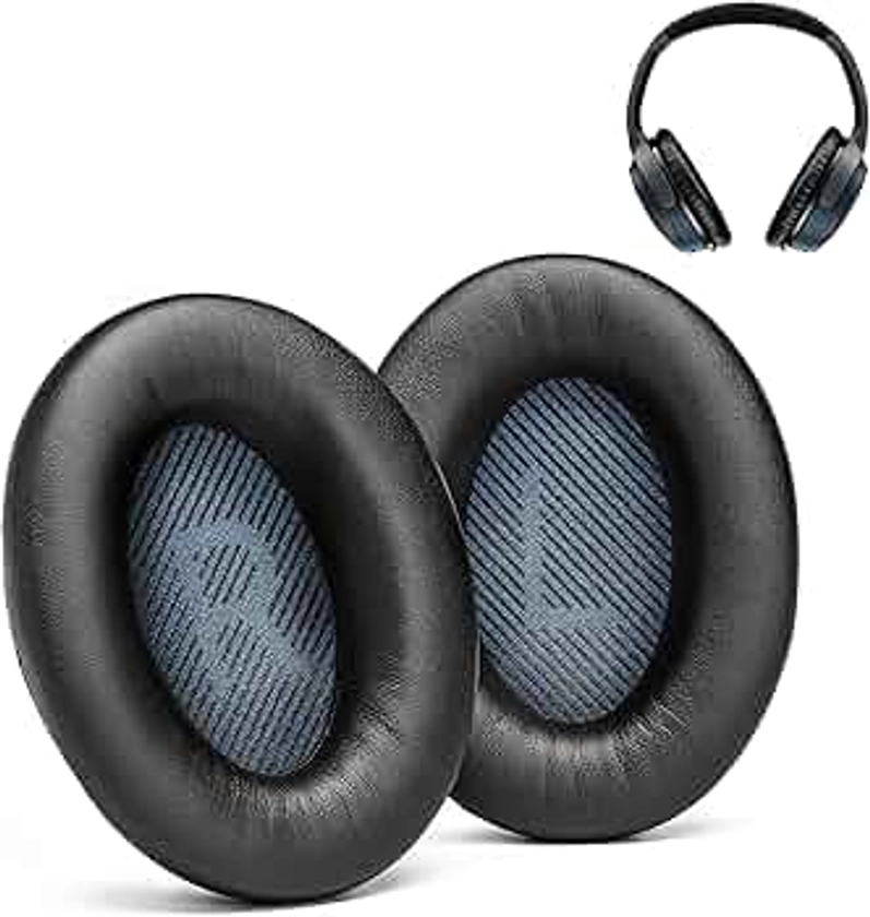 AHG Premium AE2 SoundLink Coussinets d'oreilles Compatible avec Casque Bose SoundLink AE2 / Bose SoundLink Around Ear II (Noir). Cuir protéiné de première qualité | Mousse Souple à Haute densité